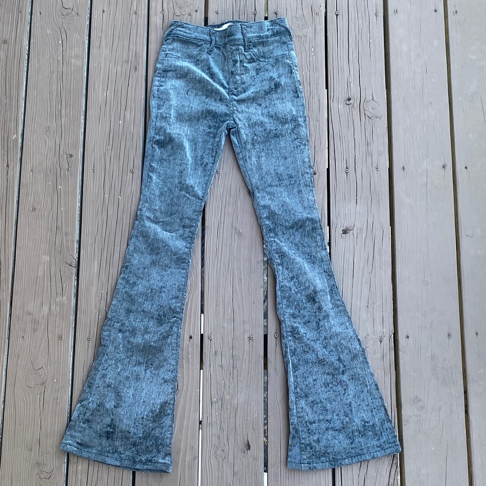 High rise velvety courderoy flare pants